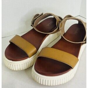 Mia Lunna Sandals Brown Leather Strap Women's Size 8.5 MH0091